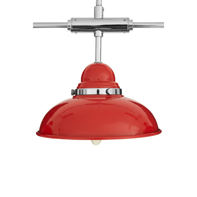 Premier Housewares Jasper Red And Chrome 3 Light Pendant Light