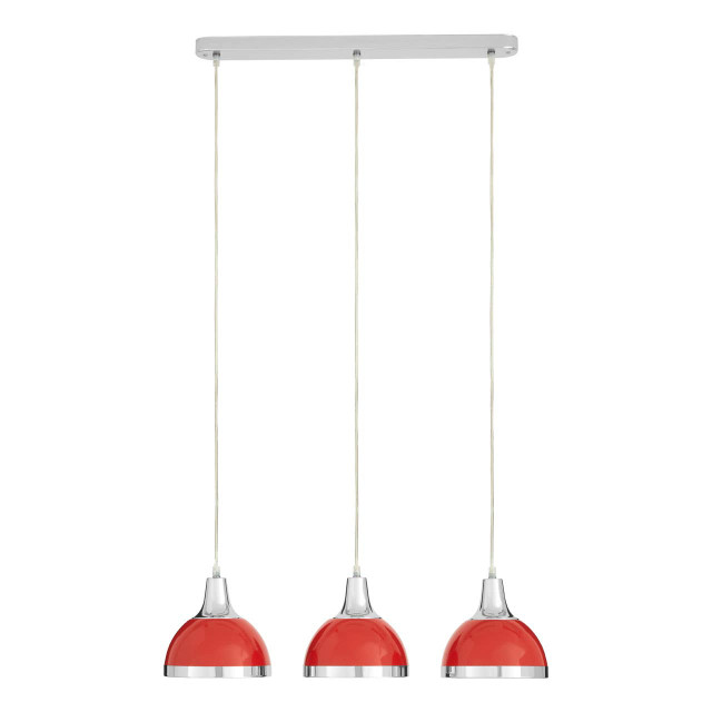 premier housewares Jasper Red Shade and Chrome Pendant Light