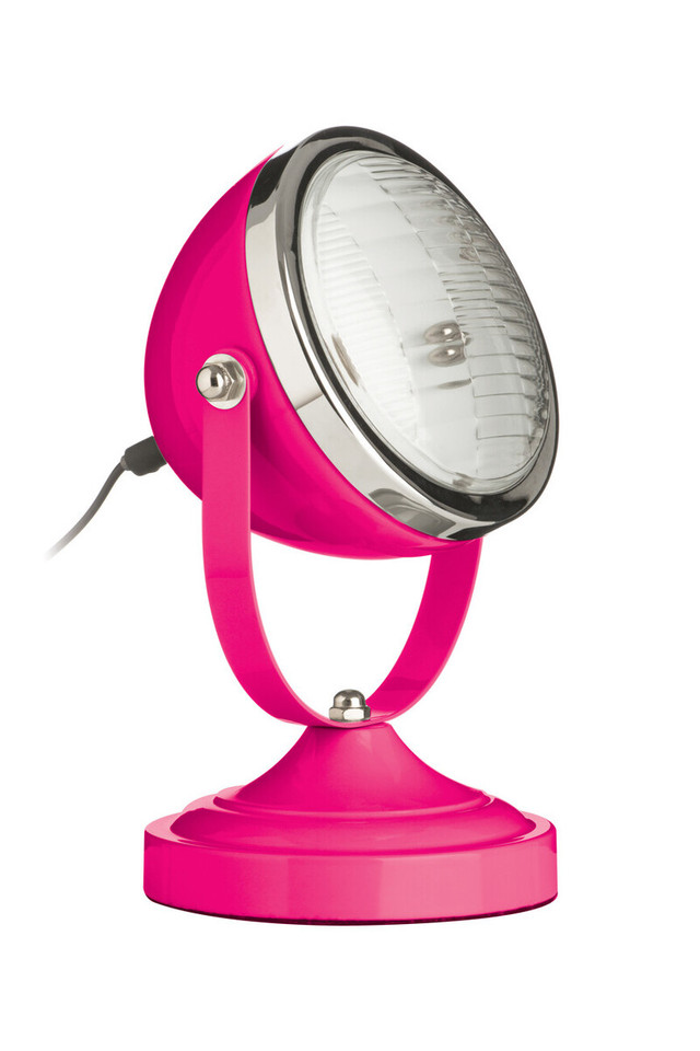 premier housewares Jasper Spot Table Hot Pink and Chrome Lamp