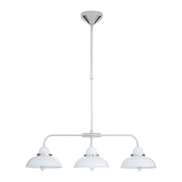 Premier Housewares Jasper White And Chrome 3 Light Pendant Light