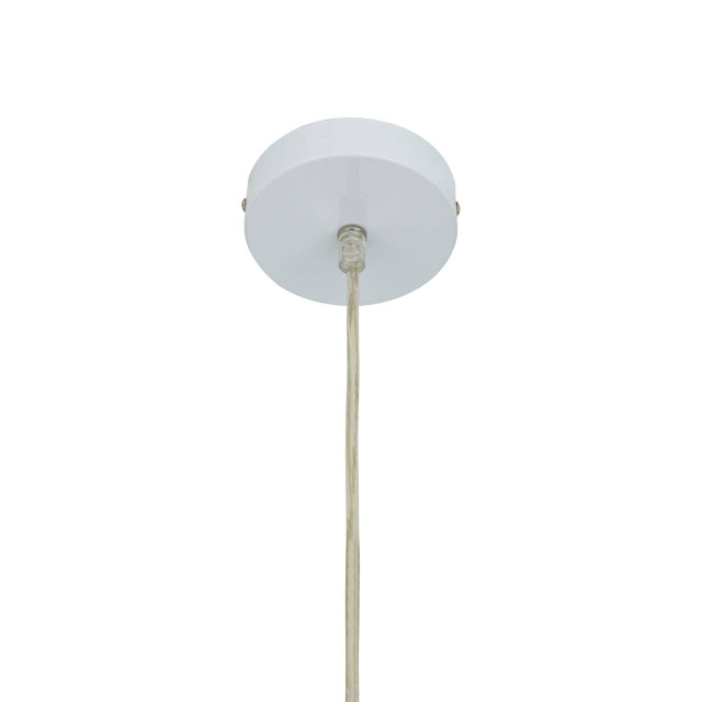 Premier Housewares Jasper White Finish Pendant Light With Chrome Detail