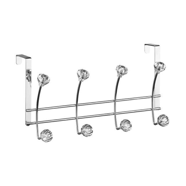 premier housewares Jaxen Chrome Over Door Hanger with Eight Diamante Hooks