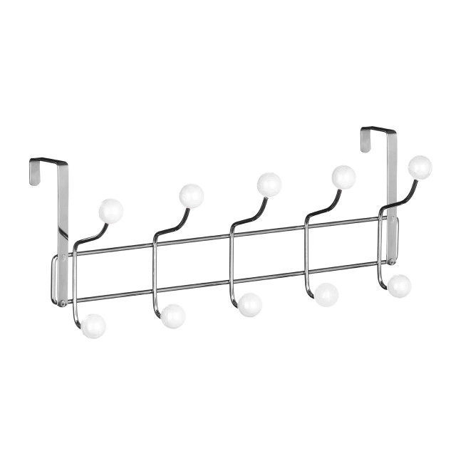 Premier Housewares Jaxen Chrome Over Door Hanger With Ten Ball Hooks