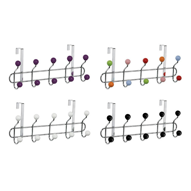 Premier Housewares Jaxen Chrome Over Door Hanger With Ten Ball Hooks