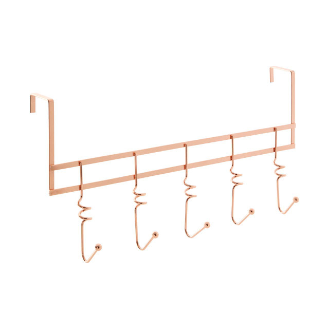 Premier Housewares Jaxen Copper Finish Over Door 5 Hook Swirl Hanger