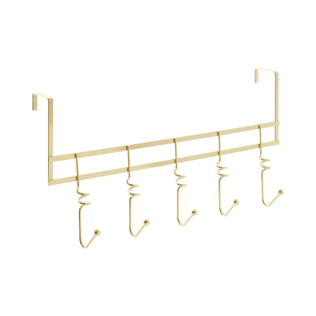 premier housewares Jaxen Gold Finish Over Door 5 Hook Swirl Hanger