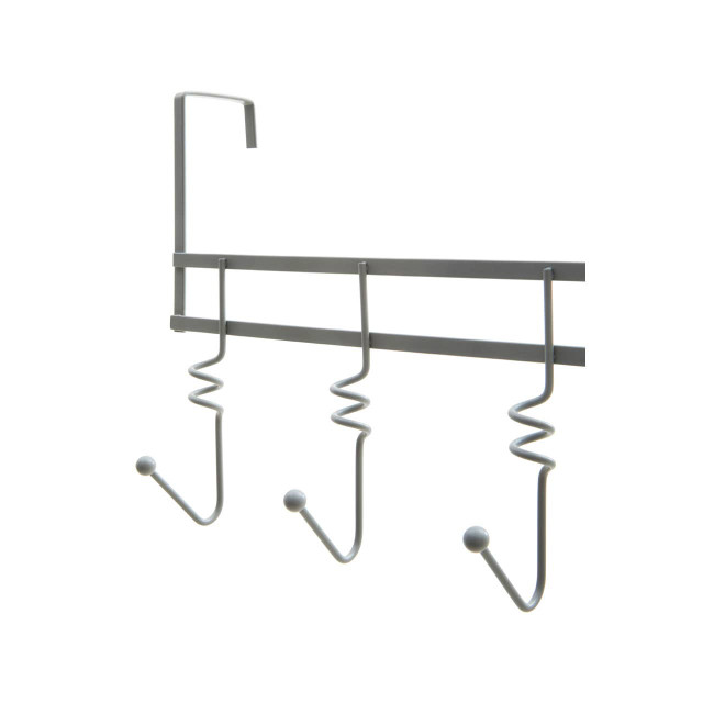 Premier Housewares Jaxen Over Door Grey Hanger With Five Swirl Hooks