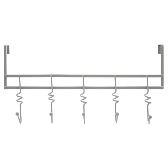 premier housewares Jaxen Over Door Grey Hanger with Five Swirl Hooks