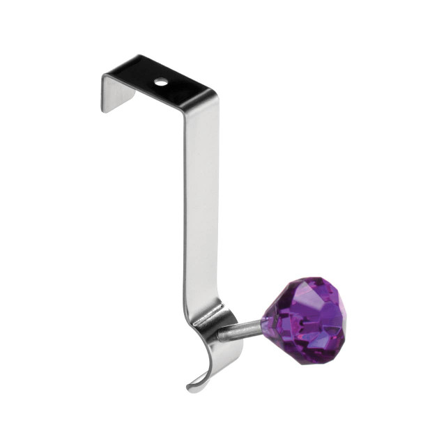 premier housewares Jaxen Over Door Purple Diamante Single Hook