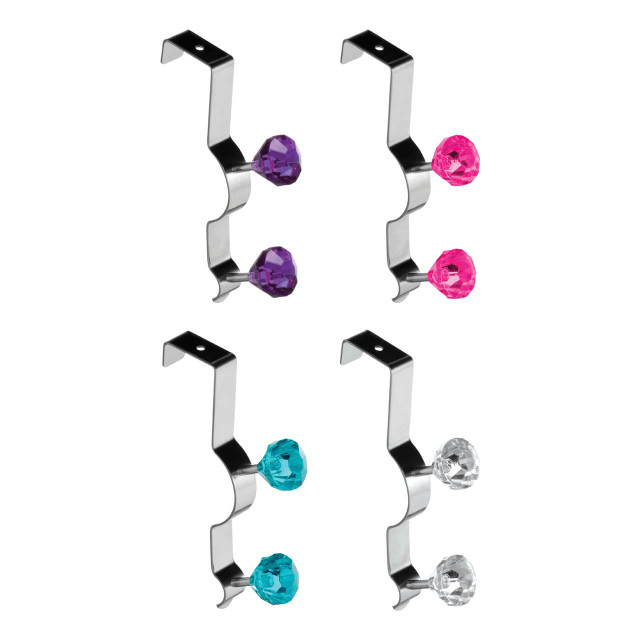 Premier Housewares Jaxen Over Door Purple Diamantes Double Hook