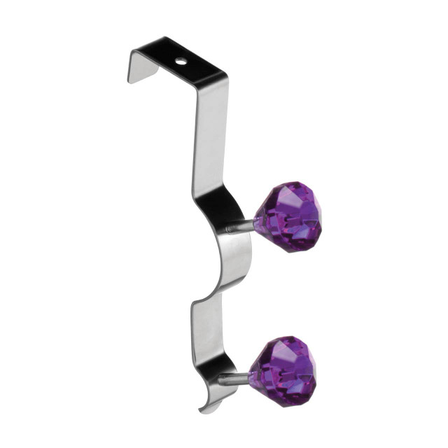 premier housewares Jaxen Over Door Purple Diamantes Double Hook