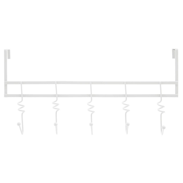 Premier Housewares Jaxen Over Door White Hanger With Five Swirl Hooks