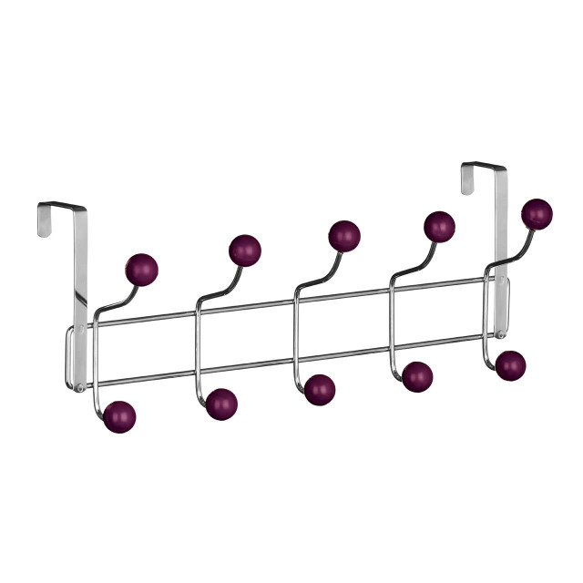 Premier Housewares Jaxen Purple Balls Ten Hook Over Door Hanger