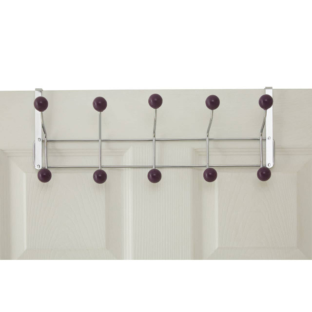 Premier Housewares Jaxen Purple Balls Ten Hook Over Door Hanger