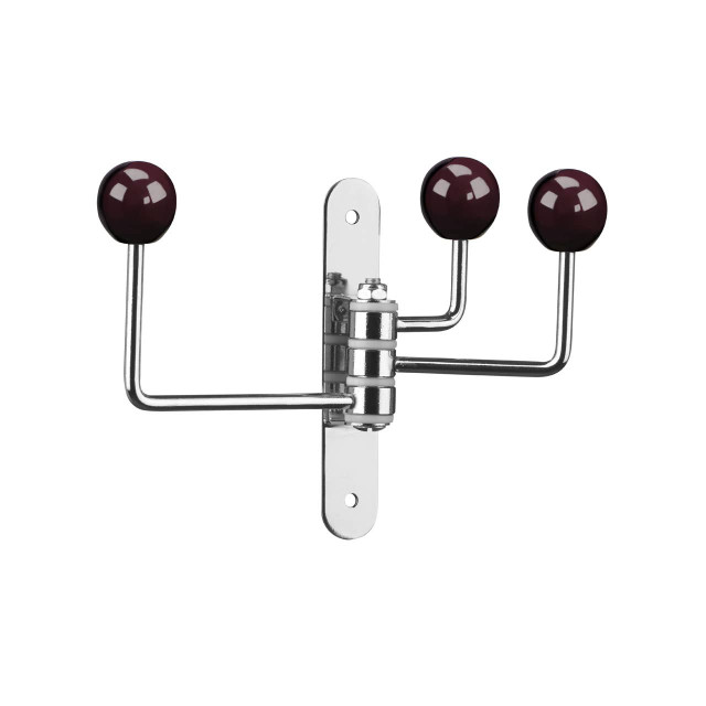 premier housewares Jaxen Purple Ceramic Balls 3 Hook Wall Hanger