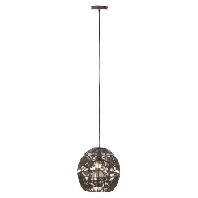 Premier Housewares Jaya Black Paper Rope Pendant Light