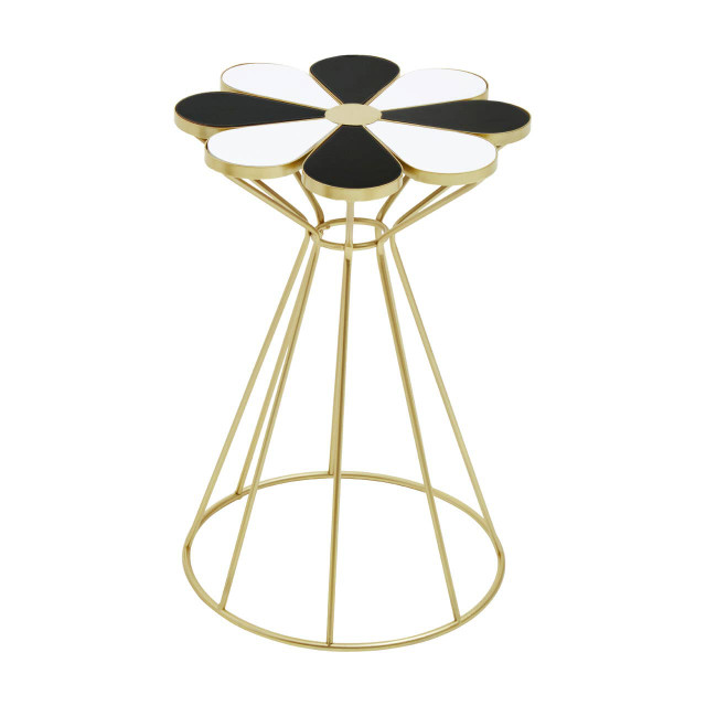 Premier Housewares Jodie Black And White Petal End Table