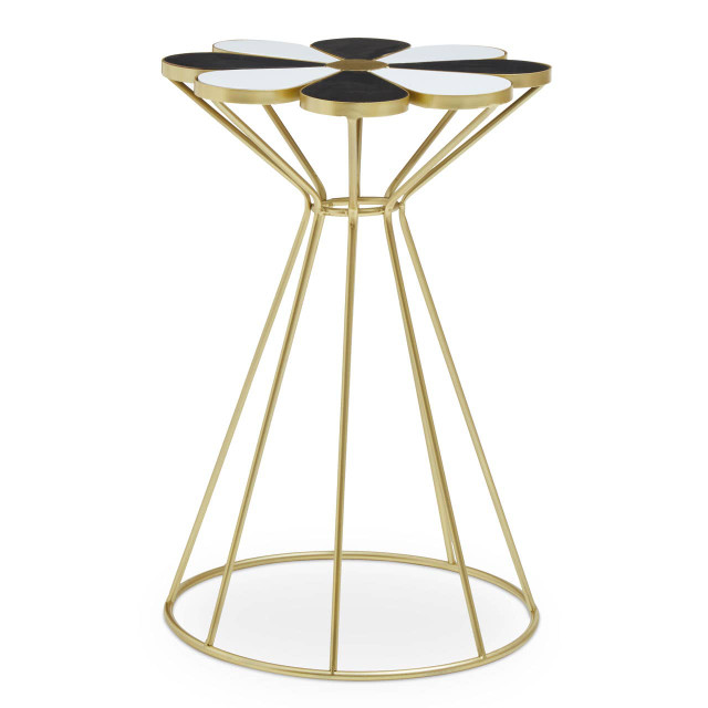 premier housewares Jodie Black And White Petal End Table
