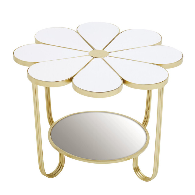 Premier Housewares Jodie White Top Petal Shape Table