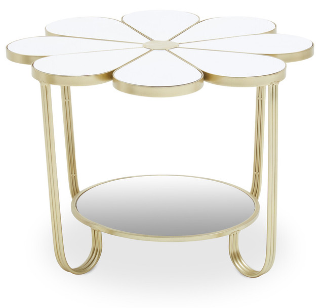 Premier Housewares Jodie White Top Petal Shape Table