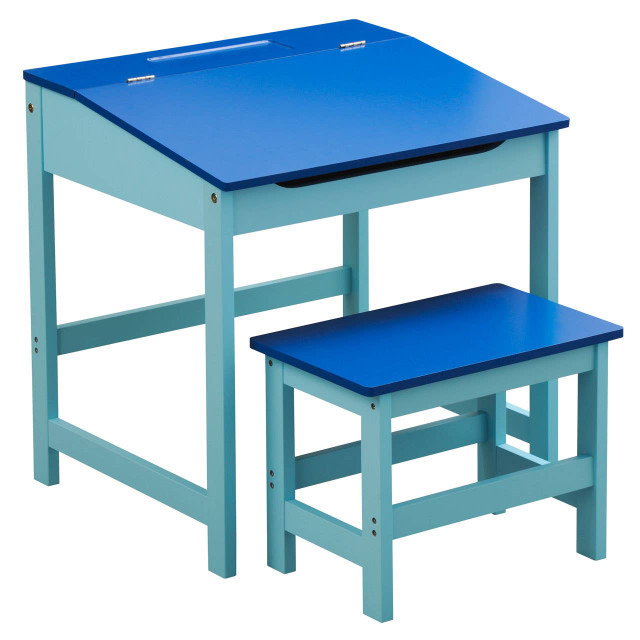 Premier Housewares Jordan Childrens Blue Desk And Stool