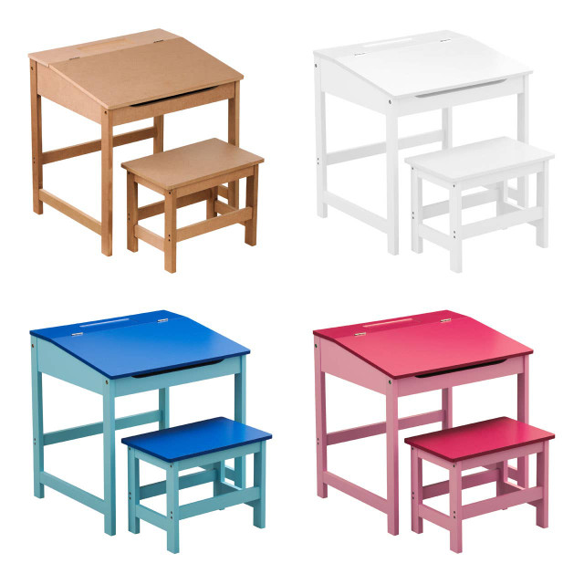 Premier Housewares Jordan Childrens Blue Desk And Stool