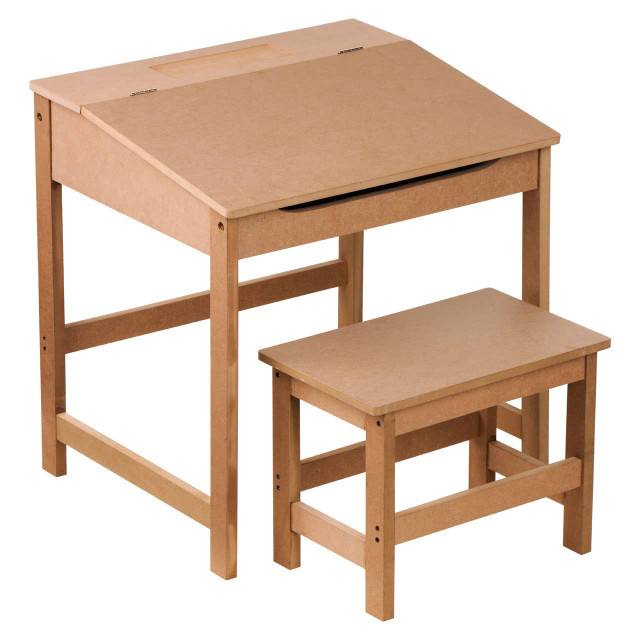 Premier Housewares Jordan Childrens Natural Desk And Stool