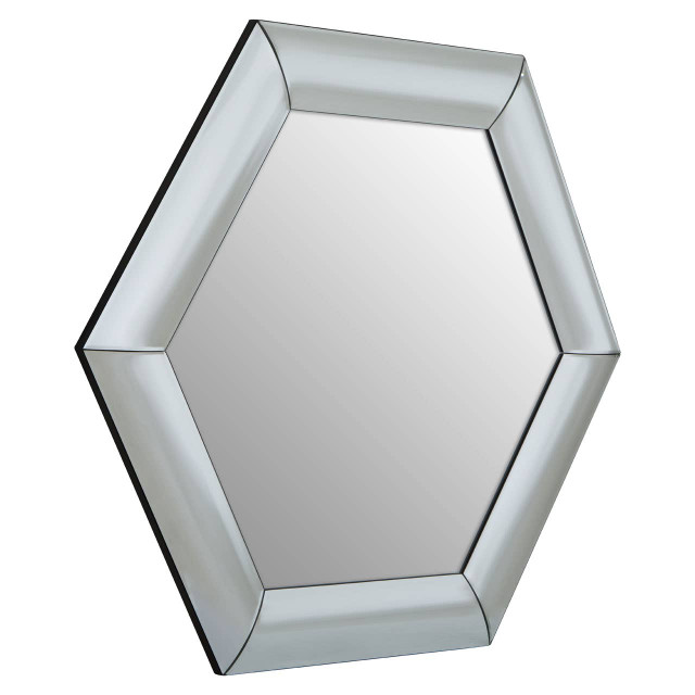 Premier Housewares Josie Silver Hexagon Wall Mirror