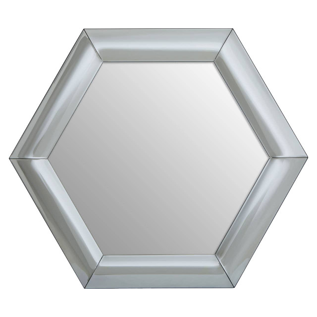 premier housewares Josie Silver Hexagon Wall Mirror