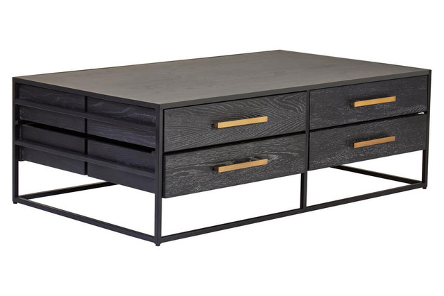 Premier Housewares Judd Black Finish 4 Drawer Coffee Table