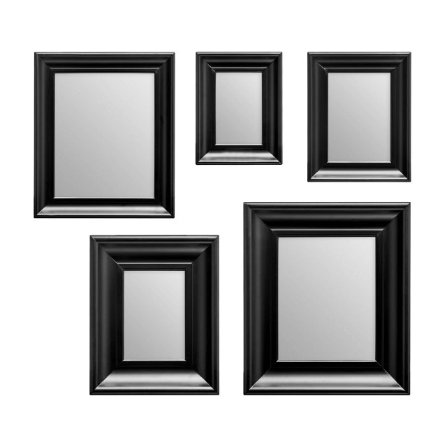 Premier Housewares Judkins Black Frame 5pc Mirror Set
