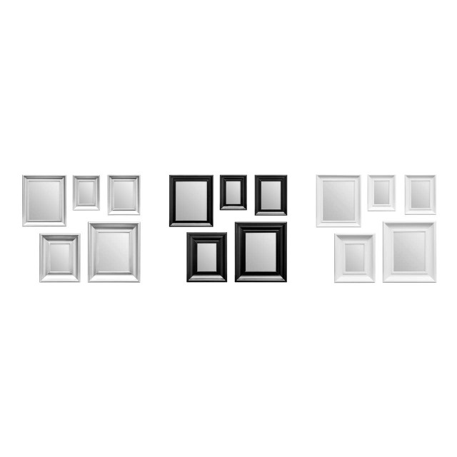 Premier Housewares Judkins Black Frame 5pc Mirror Set