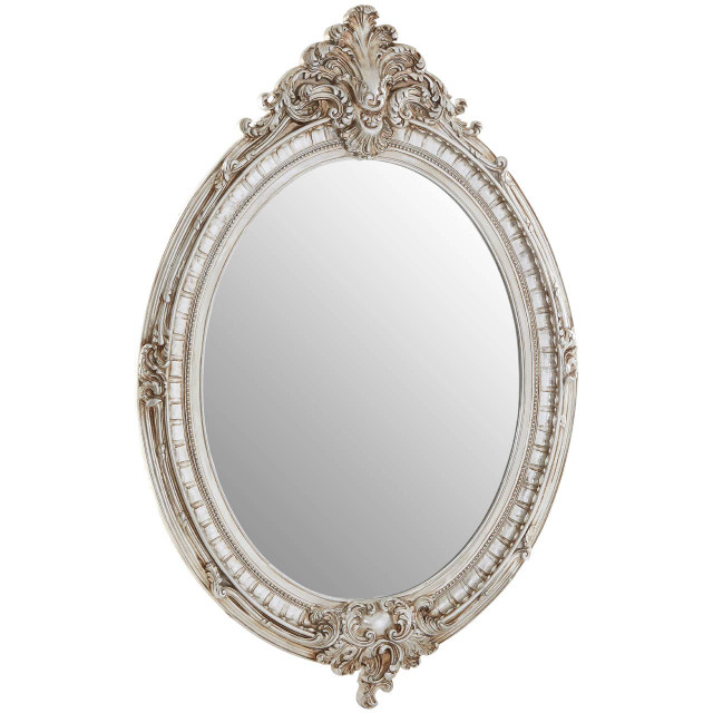 Premier Housewares Juliet Champagne Oval Framed Wall Mirror