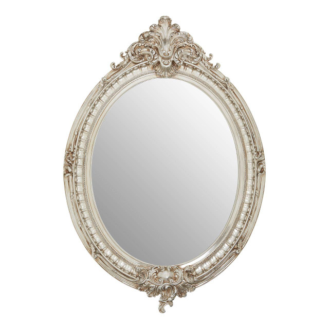 premier housewares Juliet Champagne Oval Framed Wall Mirror