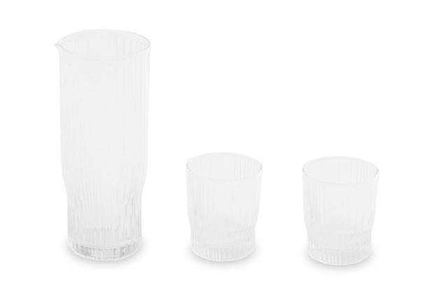 premier housewares Juno Ribbed Glass And Jug Three Piece Set