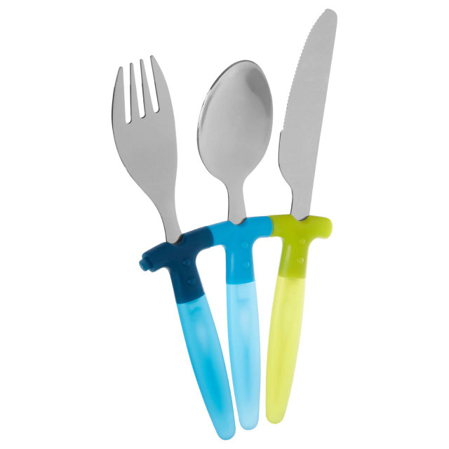 Premier Housewares Kai Childrens 3 Piece Blue And Yellow Cutlery Set