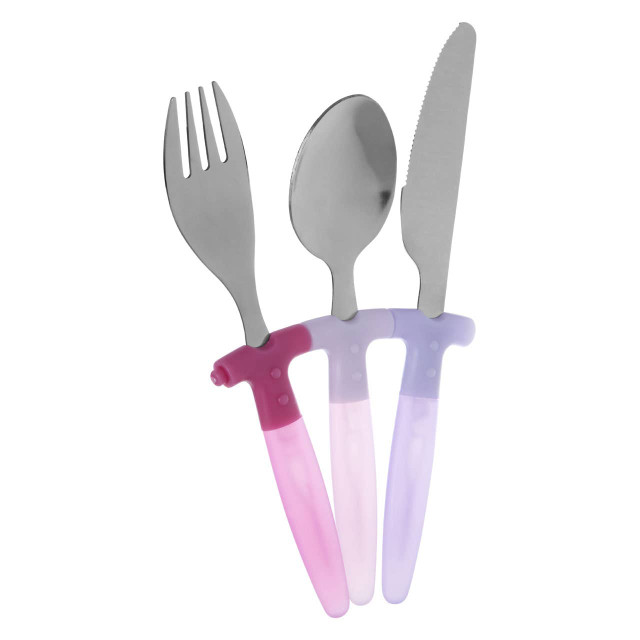 Premier Housewares Kai Childrens 3 Piece Pink Cutlery Set