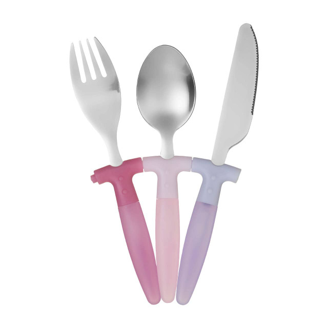premier housewares Kai Childrens 3 Piece Pink Cutlery Set