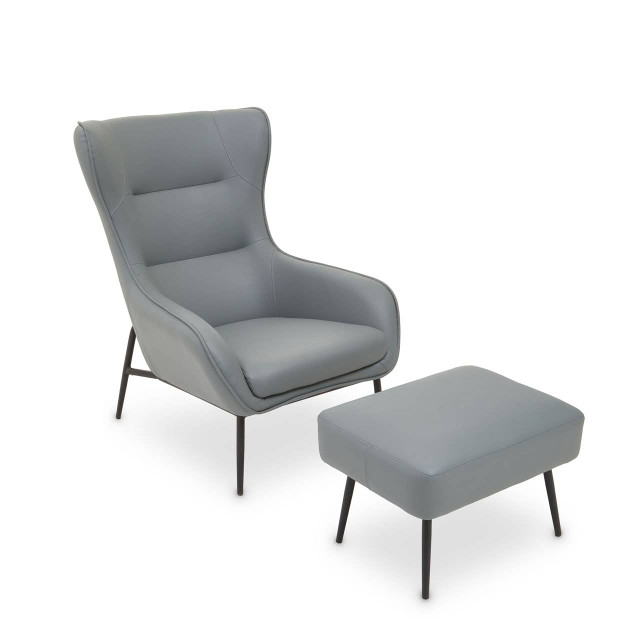Premier Housewares Kaiko Grey Armchair And Footstool