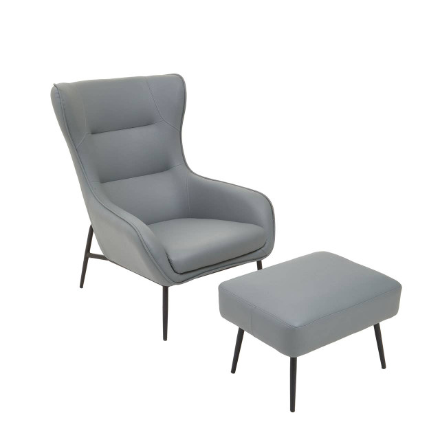 Premier Housewares Kaiko Grey Armchair And Footstool