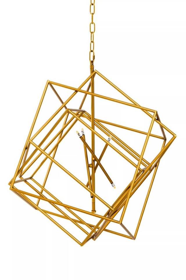 Premier Housewares Kamara Brass Finish Six Bulb Pendant Light