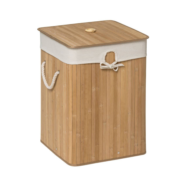 Premier Housewares Kankyo Natural Bamboo Square Laundry Hamper