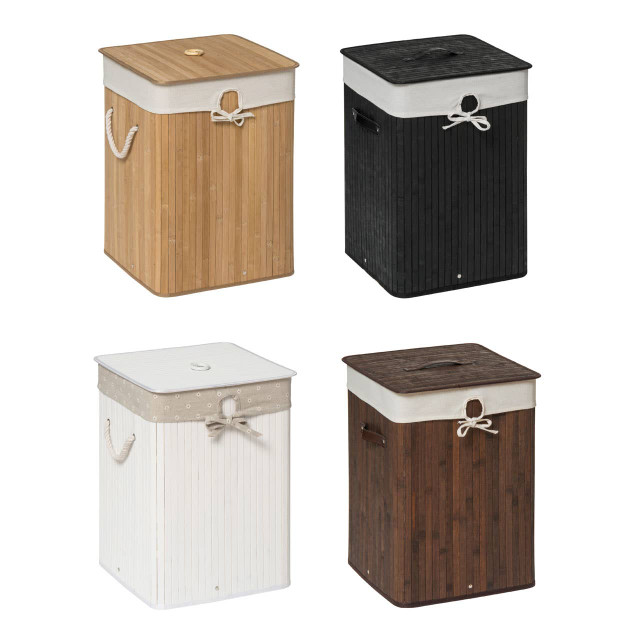 Premier Housewares Kankyo Natural Bamboo Square Laundry Hamper