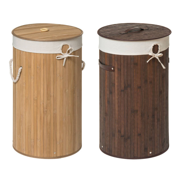Premier Housewares Kankyo Natural Round Laundry Hamper
