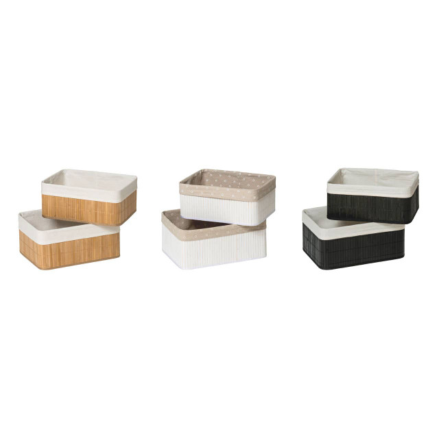 Premier Housewares Kankyo Set Of Two Black Bamboo Storage Boxes