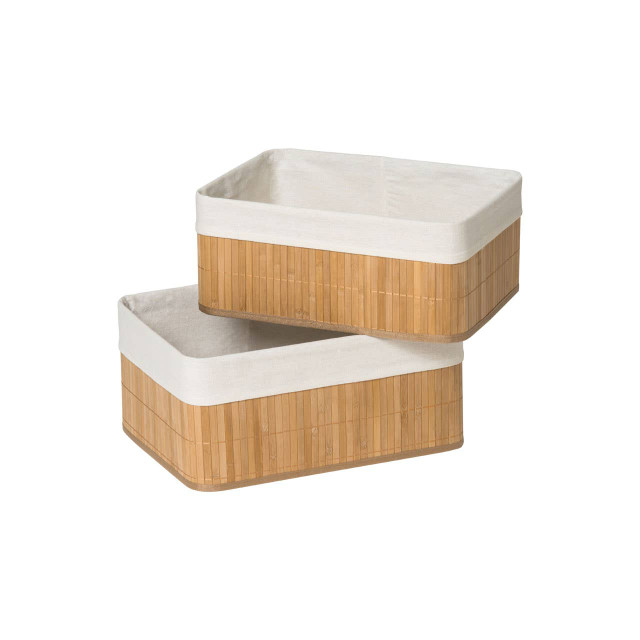 Premier Housewares Kankyo Set Of Two Natural Bamboo Storage Boxes