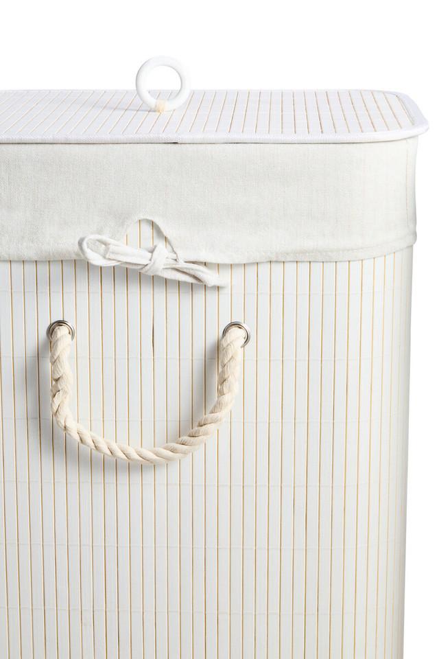 Premier Housewares Kankyo White Bamboo Laundry Hamper