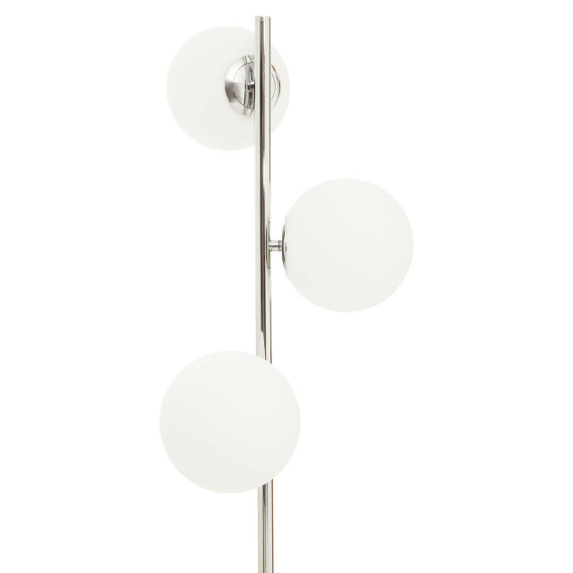 Premier Housewares Karter Chrome Finish And White Glass Floor Lamp