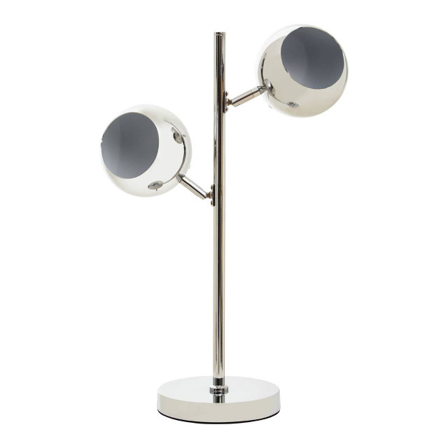 Premier Housewares Karter Chrome Finish Table Lamp With Two Lights