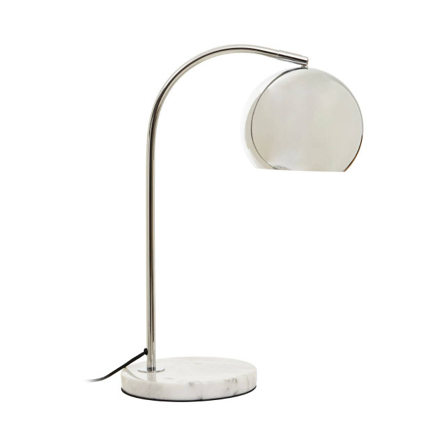 premier housewares Karter Chrome Finish Table Lamp With White Base